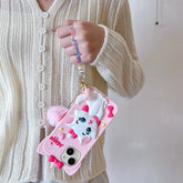 Kawaii Marie Cat Silicone Case with Hair Ball Pendant